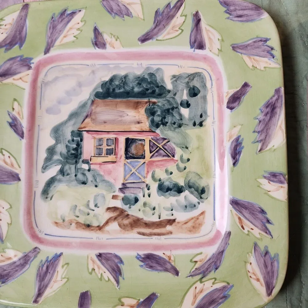 Set Of 4 Michal Sparks Handpainted Salad Plates Estate Of Mind Collection